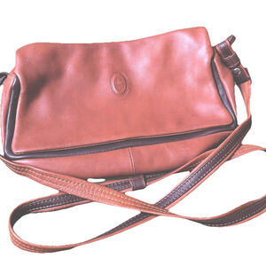 Peruzzi Crossbody Bag Brown Italian Leather Shoulder Crossbody Bag VTG